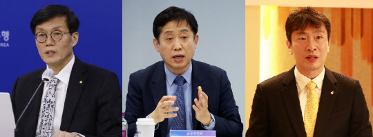 (왼쪽부터) 이창용 한국은행 총재, 김주현 금융위원장, 이복현 금융감독원장.